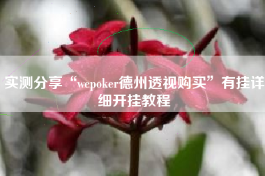实测分享“wepoker德州透视购买	”有挂详细开挂教程