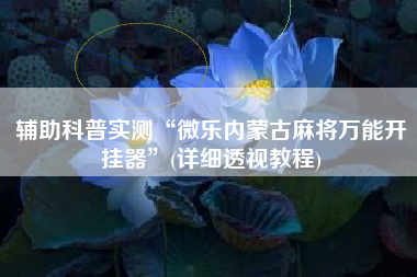 辅助科普实测“微乐内蒙古麻将万能开挂器”(详细透视教程)