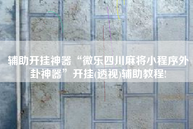 辅助开挂神器“微乐四川麻将小程序外卦神器	”开挂(透视)辅助教程!