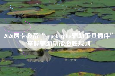 2026房卡必备“wepokerplus辅助工具插件”掌握辅助功能必胜规则