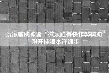 玩家辅助神器“微乐跑得快作弊辅助”附开挂脚本详细步