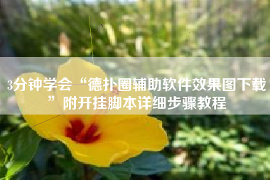 3分钟学会“德扑圈辅助软件效果图下载”附开挂脚本详细步骤教程