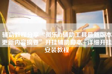 辅助教程分享“微乐a3辅助工具最新版本更新内容摘要	”开挂辅助脚本+详细开挂安装教程