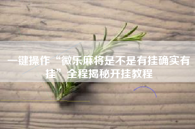 一键操作“微乐麻将是不是有挂确实有挂	”全程揭秘开挂教程