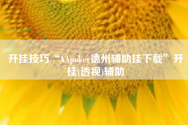 开挂技巧“AApoker德州辅助挂下载”开挂(透视)辅助