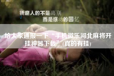 给大家通报一下“手机微乐河北麻将开挂神器下载”(真的有挂)