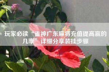 玩家必读“雀神广东麻将充值提高赢的几率	”详细分享装挂步骤