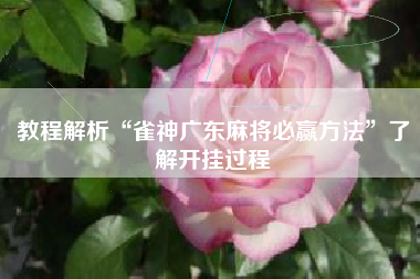 教程解析“雀神广东麻将必赢方法	”了解开挂过程