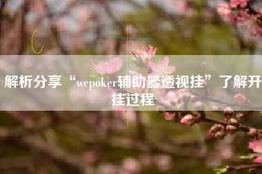 解析分享“wepoker辅助器透视挂”了解开挂过程