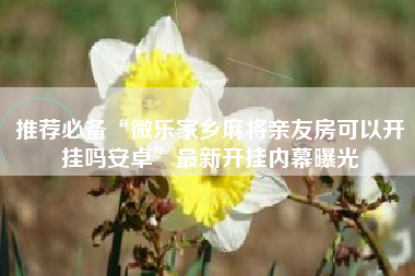 推荐必备“微乐家乡麻将亲友房可以开挂吗安卓	”最新开挂内幕曝光