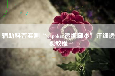 辅助科普实测“wepoker透视脚本	”详细透视教程