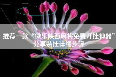 推荐一款“微乐陕西麻将免费开挂神器	”分享装挂详细步骤