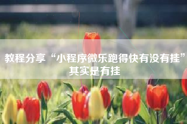 教程分享“小程序微乐跑得快有没有挂”其实是有挂