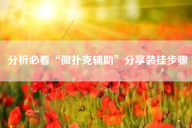 分析必看“微扑克辅助	”分享装挂步骤