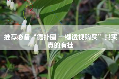 推荐必备“德扑圈 一键透视购买”其实真的有挂