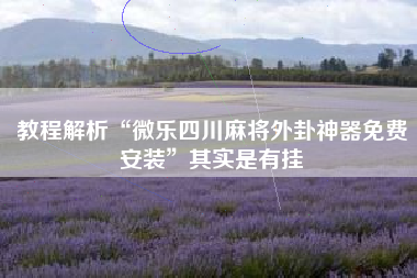 教程解析“微乐四川麻将外卦神器免费安装”其实是有挂