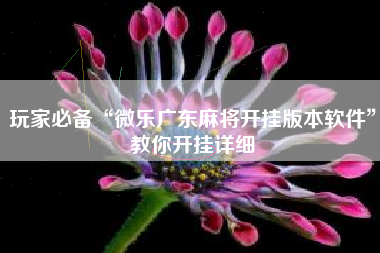 玩家必备“微乐广东麻将开挂版本软件”教你开挂详细