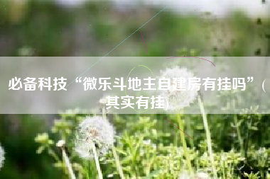 必备科技“微乐斗地主自建房有挂吗	”(其实有挂)