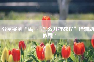 分享实测“hhpoker怎么开挂教程”挂辅助教程
