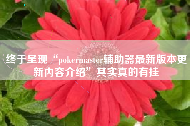 终于呈现“pokermaster辅助器最新版本更新内容介绍”其实真的有挂