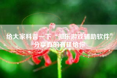 给大家科普一下“微乐游戏辅助软件	”分享真的有挂给你