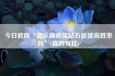 今日教程“微乐麻将买钻石能提高胜率吗”(真的有挂)