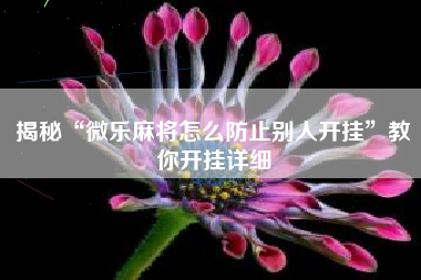 揭秘“微乐麻将怎么防止别人开挂”教你开挂详细