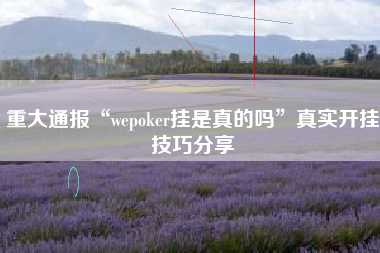 重大通报“wepoker挂是真的吗”真实开挂技巧分享