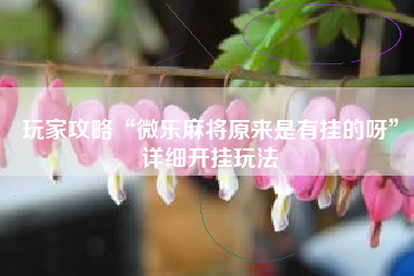 玩家攻略“微乐麻将原来是有挂的呀”详细开挂玩法