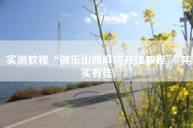 实测教程“微乐山西麻将开挂教程	”(其实有挂)