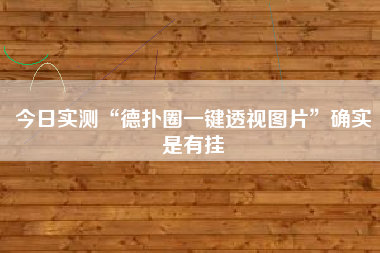今日实测“德扑圈一键透视图片	”确实是有挂