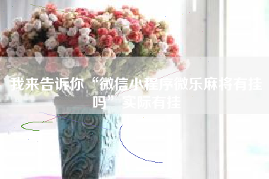 我来告诉你“微信小程序微乐麻将有挂吗	”实际有挂