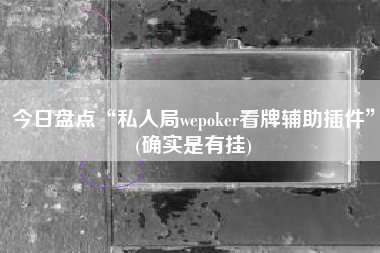 今日盘点“私人局wepoker看牌辅助插件”(确实是有挂)