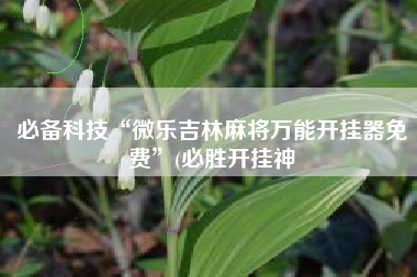 必备科技“微乐吉林麻将万能开挂器免费”(必胜开挂神