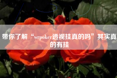 带你了解“wrpoker透视挂真的吗”其实真的有挂
