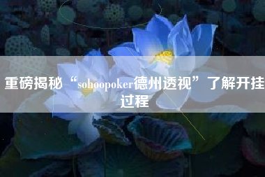 重磅揭秘“sohoopoker德州透视”了解开挂过程