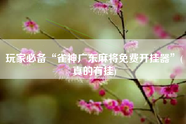 玩家必备“雀神广东麻将免费开挂器	”(真的有挂)