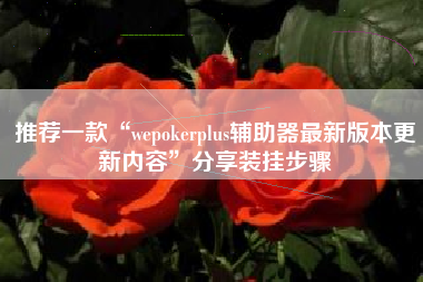 推荐一款“wepokerplus辅助器最新版本更新内容”分享装挂步骤