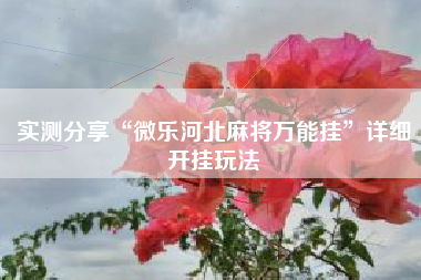实测分享“微乐河北麻将万能挂	”详细开挂玩法