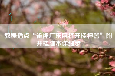 教程指点“雀神广东麻将开挂神器”附开挂脚本详细步