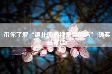 带你了解“德扑圈透视是真的吗	”(确实是有挂)