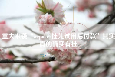 重大来袭“wepoker挂先试用后付款	”其实真的确实有挂