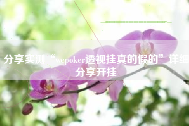 分享实测“wepoker透视挂真的假的”详细分享开挂