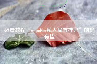 必看教程“wepoKer私人局有挂吗”的确有挂