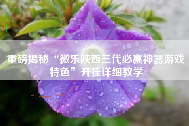 重磅揭秘“微乐陕西三代必赢神器游戏特色	”开挂详细教学