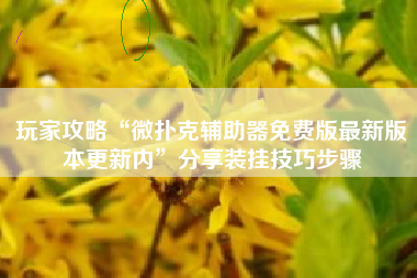 玩家攻略“微扑克辅助器免费版最新版本更新内”分享装挂技巧步骤