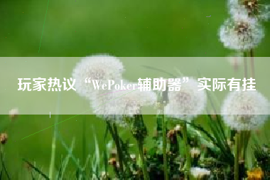 玩家热议“WePoker辅助器	”实际有挂