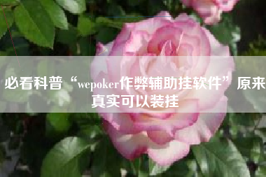 必看科普“wepoker作弊辅助挂软件”原来真实可以装挂