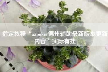 指定教程“aapoker德州辅助最新版本更新内容”实际有挂
