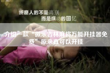 介绍一款“微乐吉林麻将万能开挂器免费”原来真可以开挂